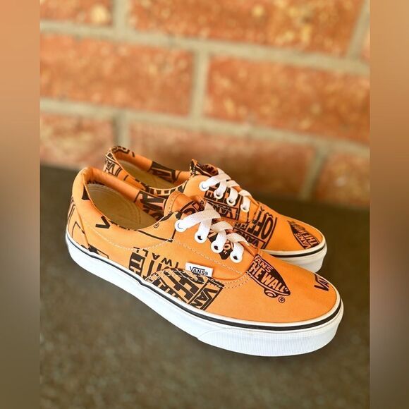 VANS Era Off the Wall Logo Mix Tangerine/Black Sneakers Mens 6 Womens 7.5 - Picture 7 of 15